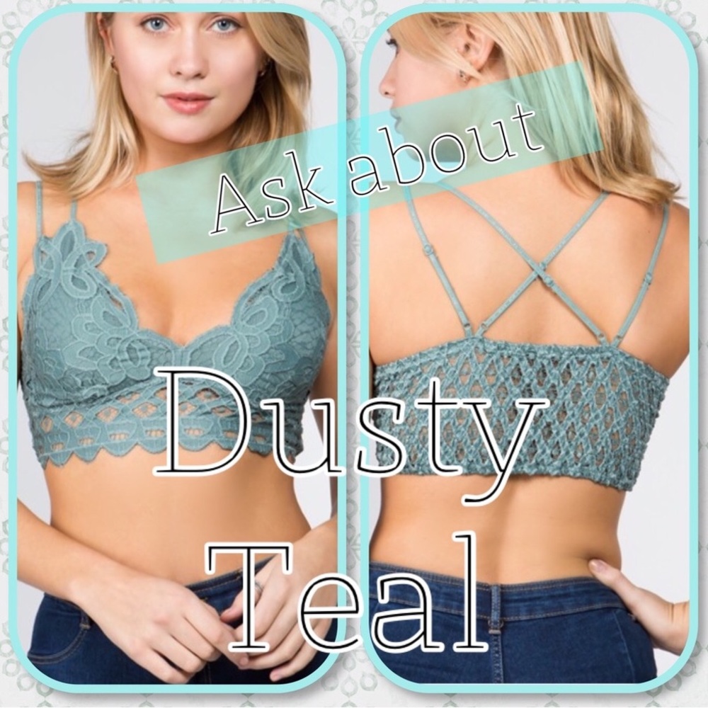 RESTOCKED Anemone Pale Mauve Boho Free Pink Lace Stretchy Crochet Bralette - Picture 3 of 3